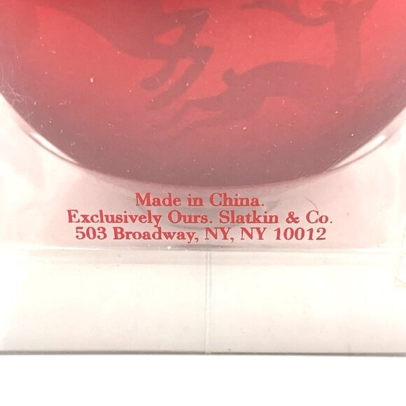 Slatkin & Co Dancing Tealight Oil Warmer Frosted Reindeer Red Glass 5" Tall - Picture 9 of 9